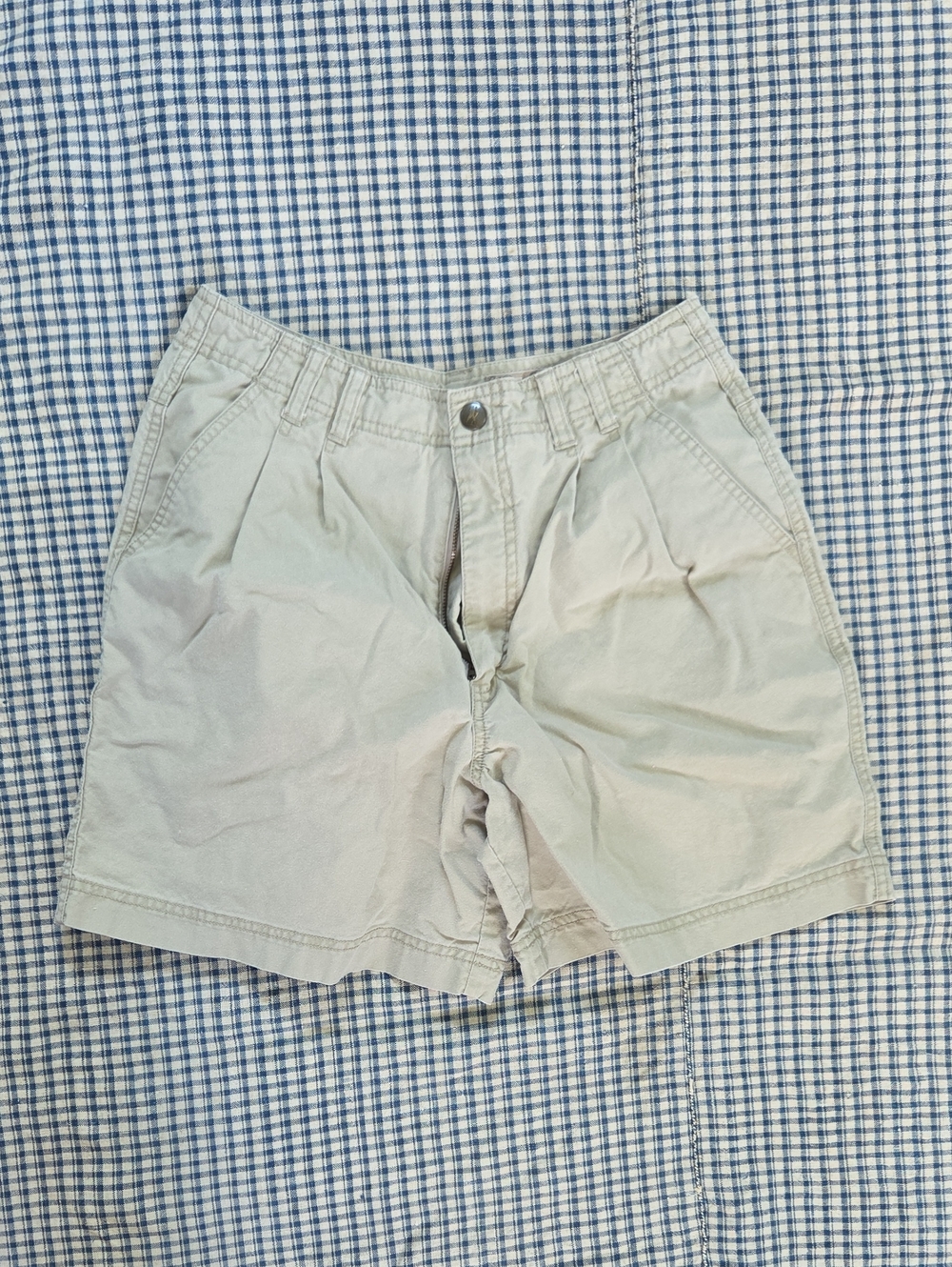 Vintage Pleated Cotton Shorts